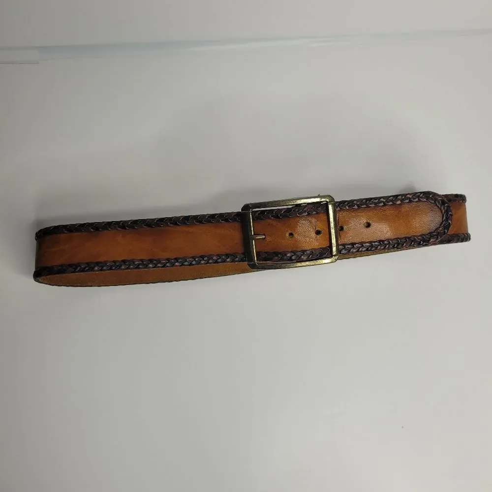 Brown leather distressed western rodeo belt size 36